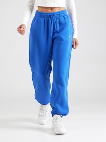 Nike Sportswear Loosefit Kalhoty 'Phoenix Fleece' – modrá: přední strana