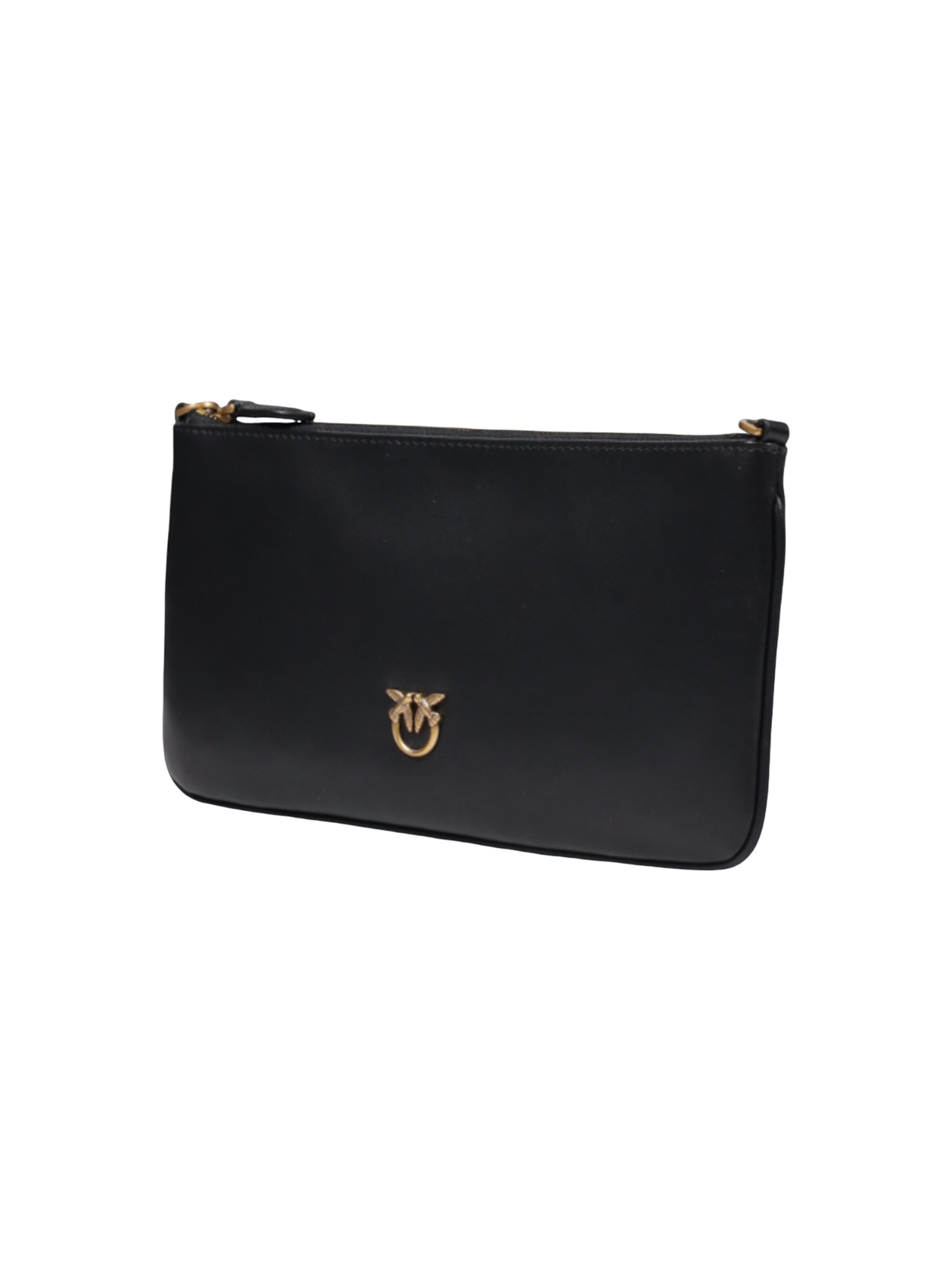 PINKO - Bolso saco 'HORIZONTAL FLAT VITELLO SETA 102747 A0F1' en negro