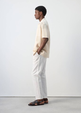 MANGO MAN Slim fit Pleat-Front Pants 'Romelino' in White