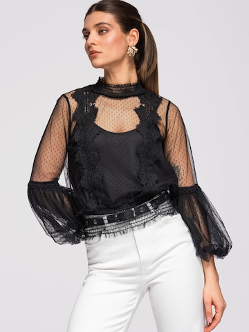 Ombre Blouse in Zwart: voorkant