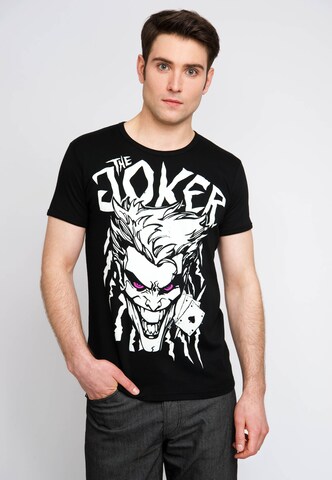 LOGOSHIRT Shirt 'The Joker Aces' in Black: front