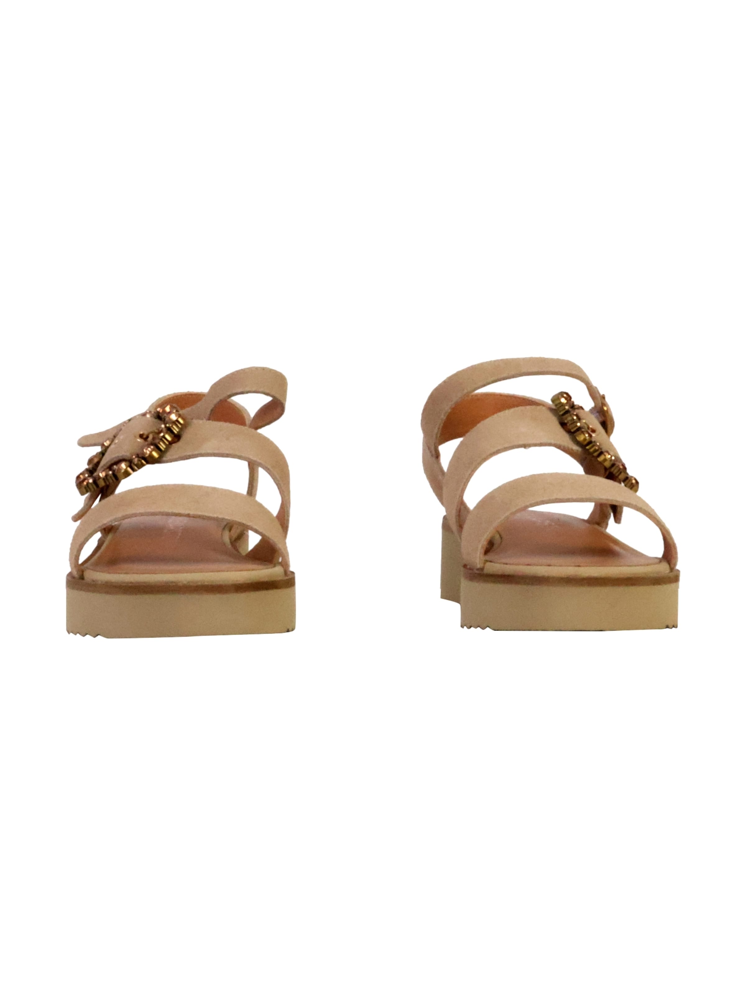 Emilie Karston Sandaal 'Valancia Ledersandalen' in Beige