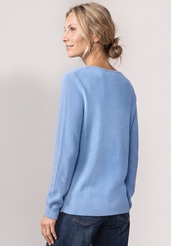 STREET ONE Langarm Pullover mit V-Ausschnitt in Blau