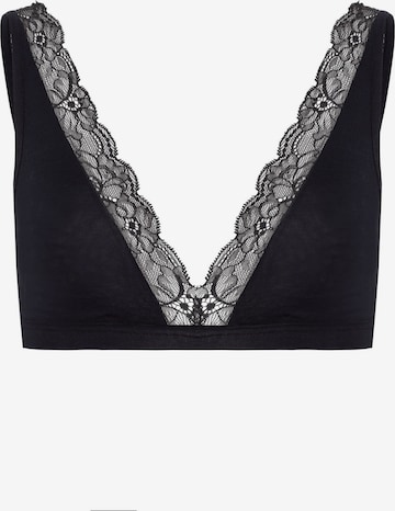 Hanro Triangle Bra ' Cotton Lace ' in Black: front