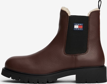 Tommy Jeans - Botas Chelsea en marrón: frente