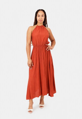 Elara Dress in Orange: front