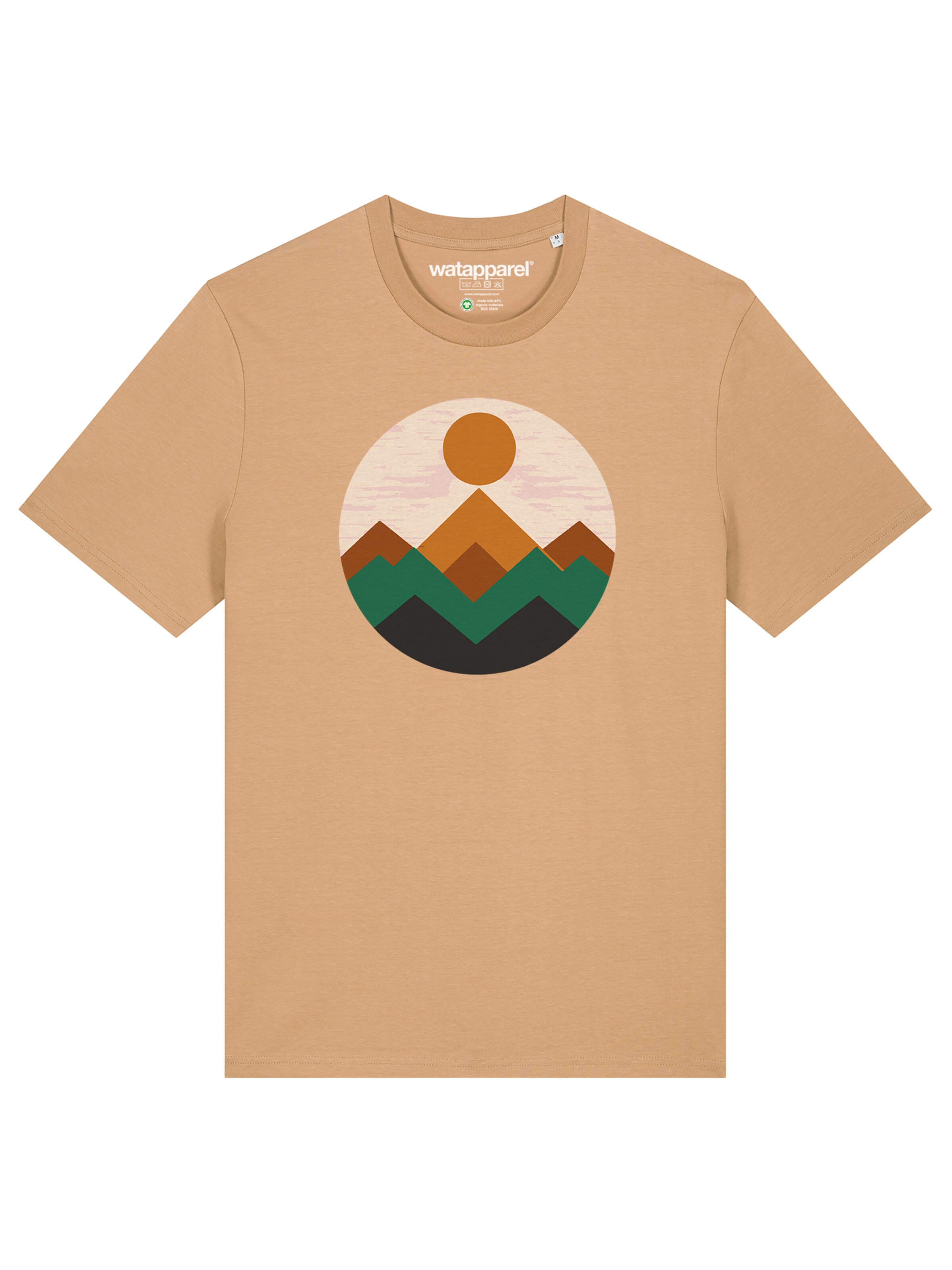 Watapparel Shirt 'Geometric Landscape 2' in Beige: Vorderseite