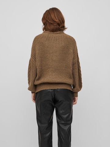 VILA Oversized Sweater 'TRIPS' in Brown