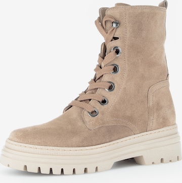 GABOR Lace-Up Ankle Boots in Beige: front