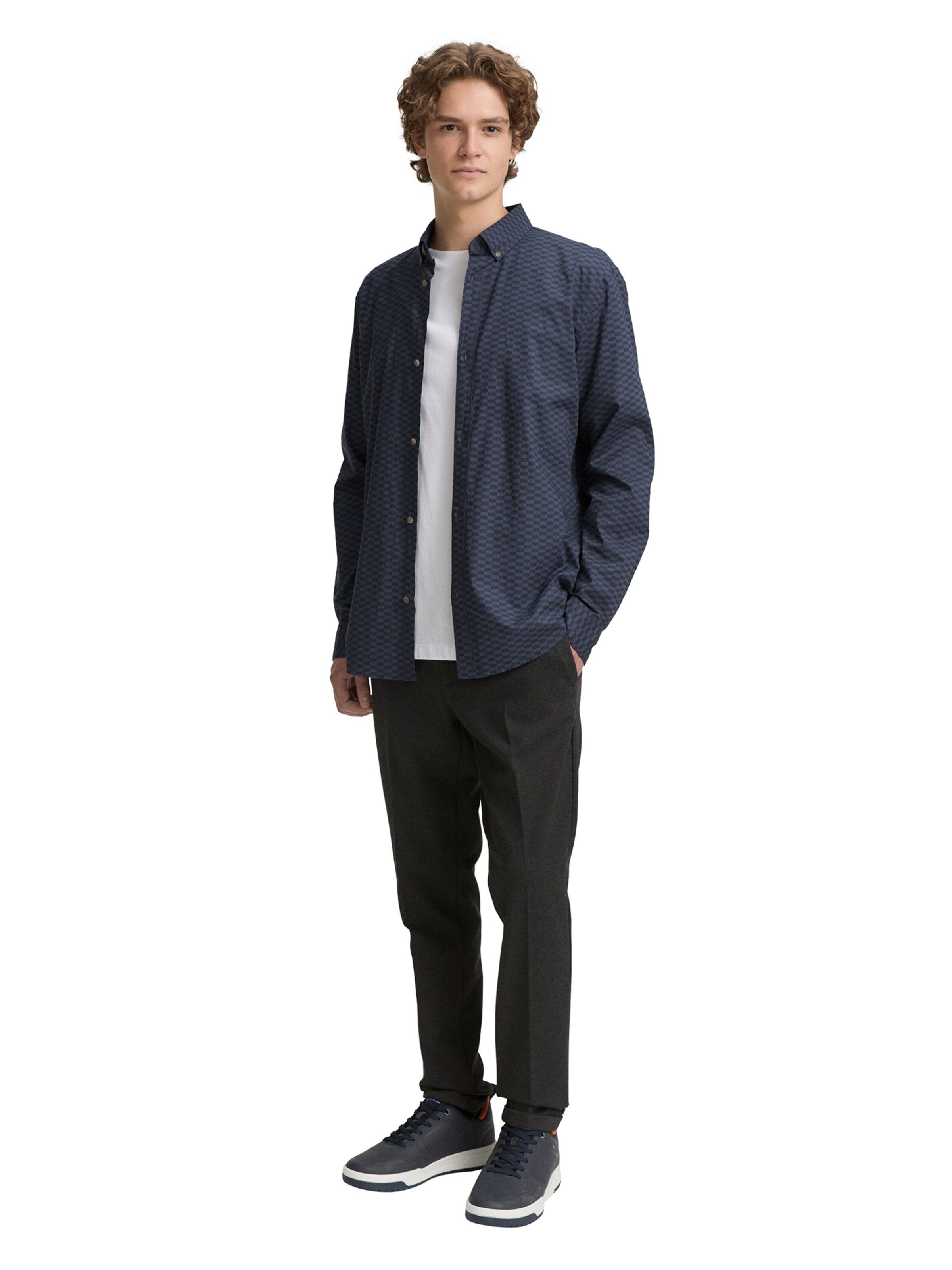 TOM TAILOR DENIM Slim fit Button Up Shirt in Blue