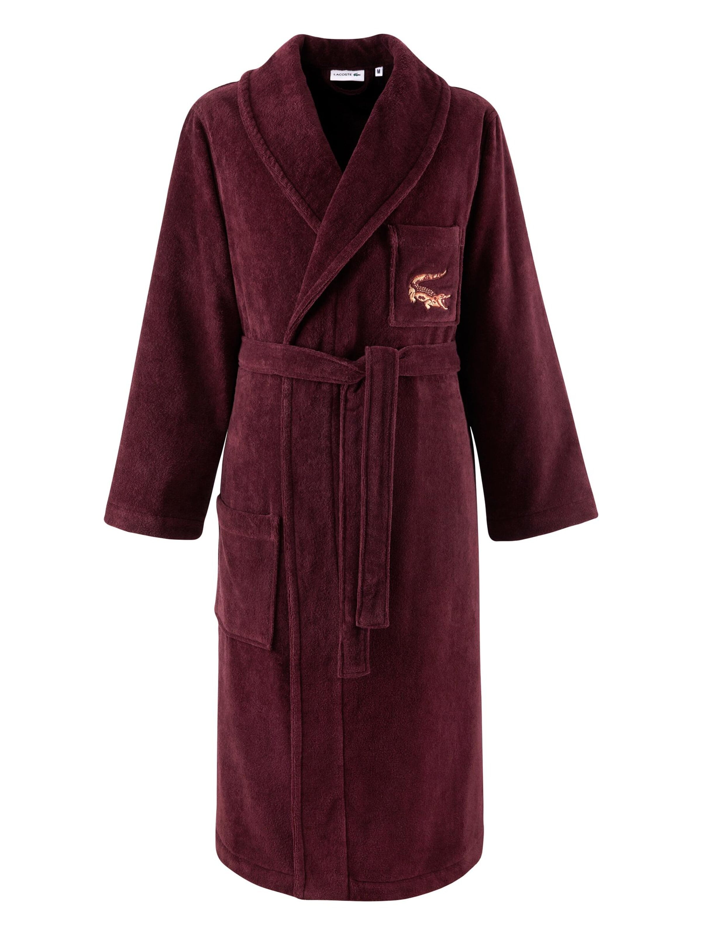 LACOSTE Long Bathrobe 'LRENE' in Red: front