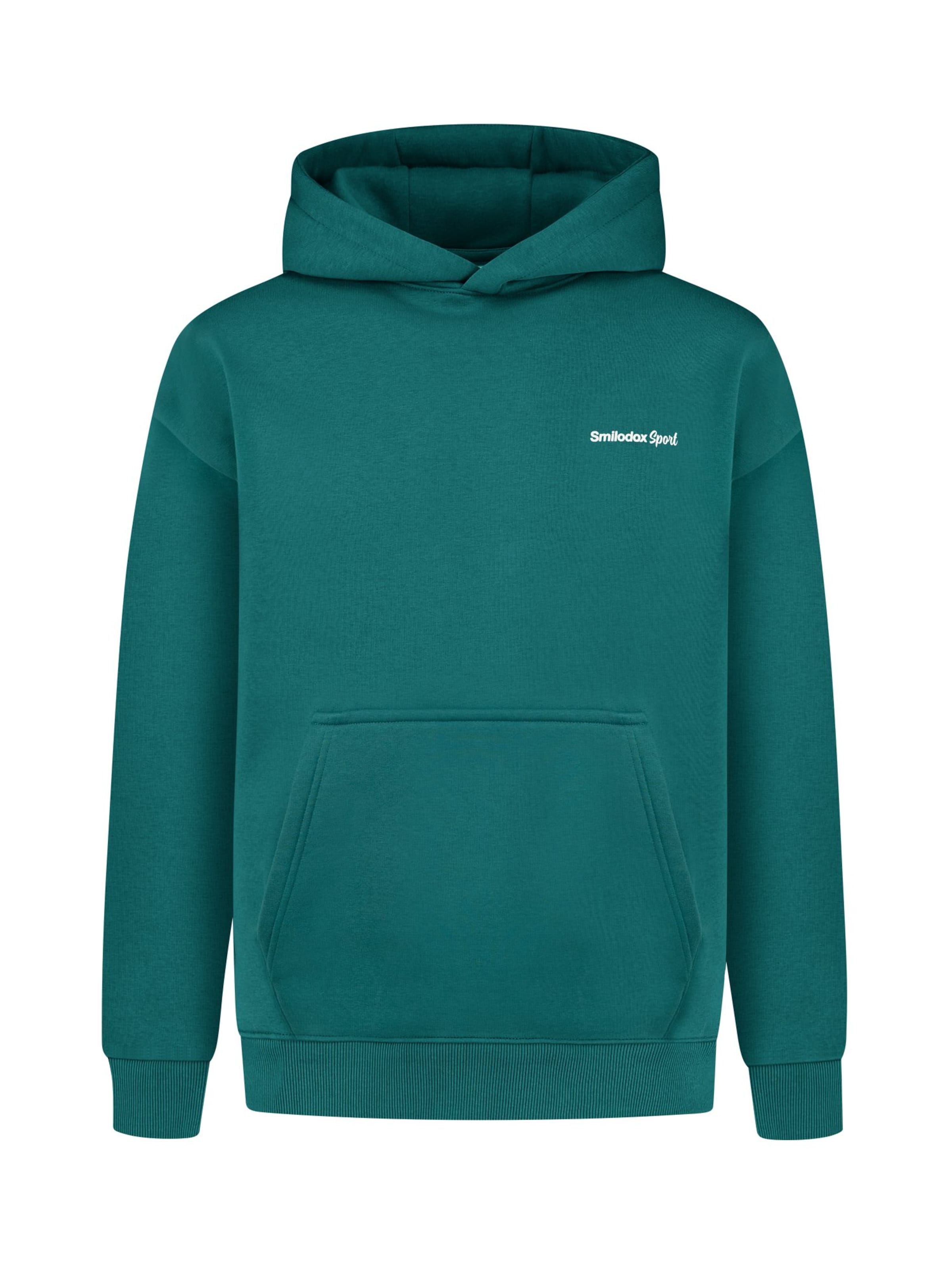 Smilodox Hoodie Oversize Backprint Tamio in Grün: Vorderseite