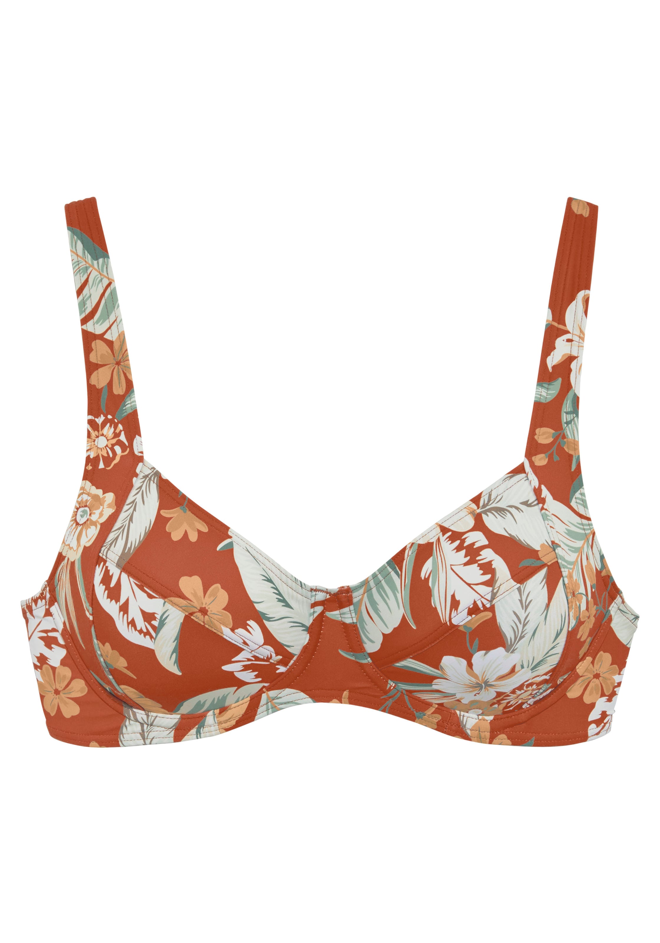 SUNSEEKER T-shirt Bikini Top in Orange: front