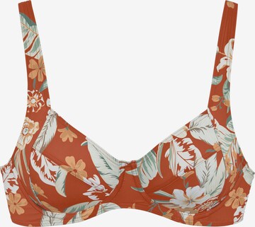 SUNSEEKER T-shirt Bikini Top in Orange: front