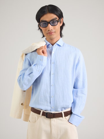 Coupe regular Chemise 'Tahaka' Bruun & Stengade en bleu : devant