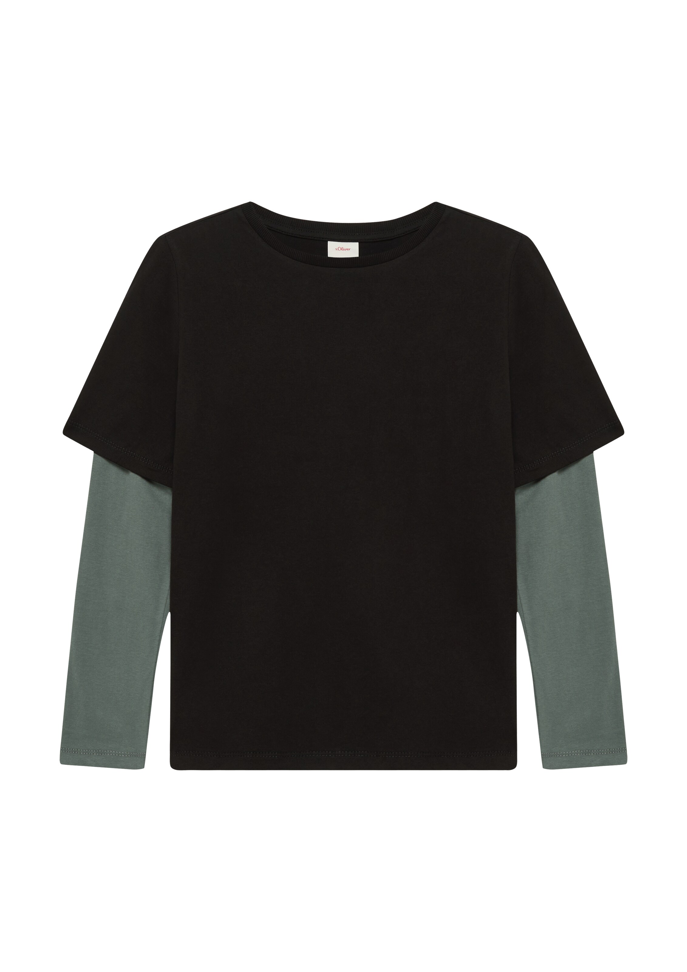 s.Oliver Shirt in 134 in Limone / Mint / Black, Item view