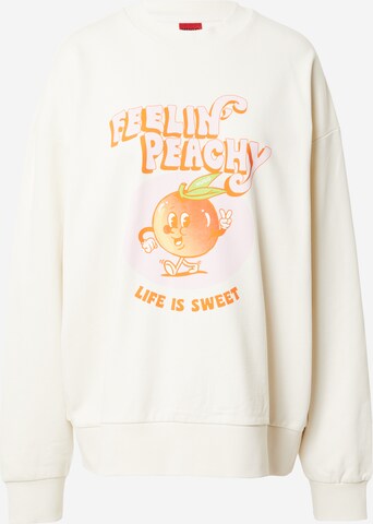 HUGO Sweatshirt 'Drisina' in White: front