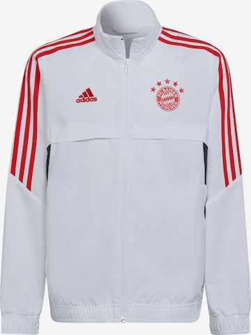 ADIDAS PERFORMANCE Athletic Jacket 'FC Bayern München Condivo 22' in White: front