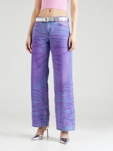 Wide leg Jeans de la Monki pe mov: față