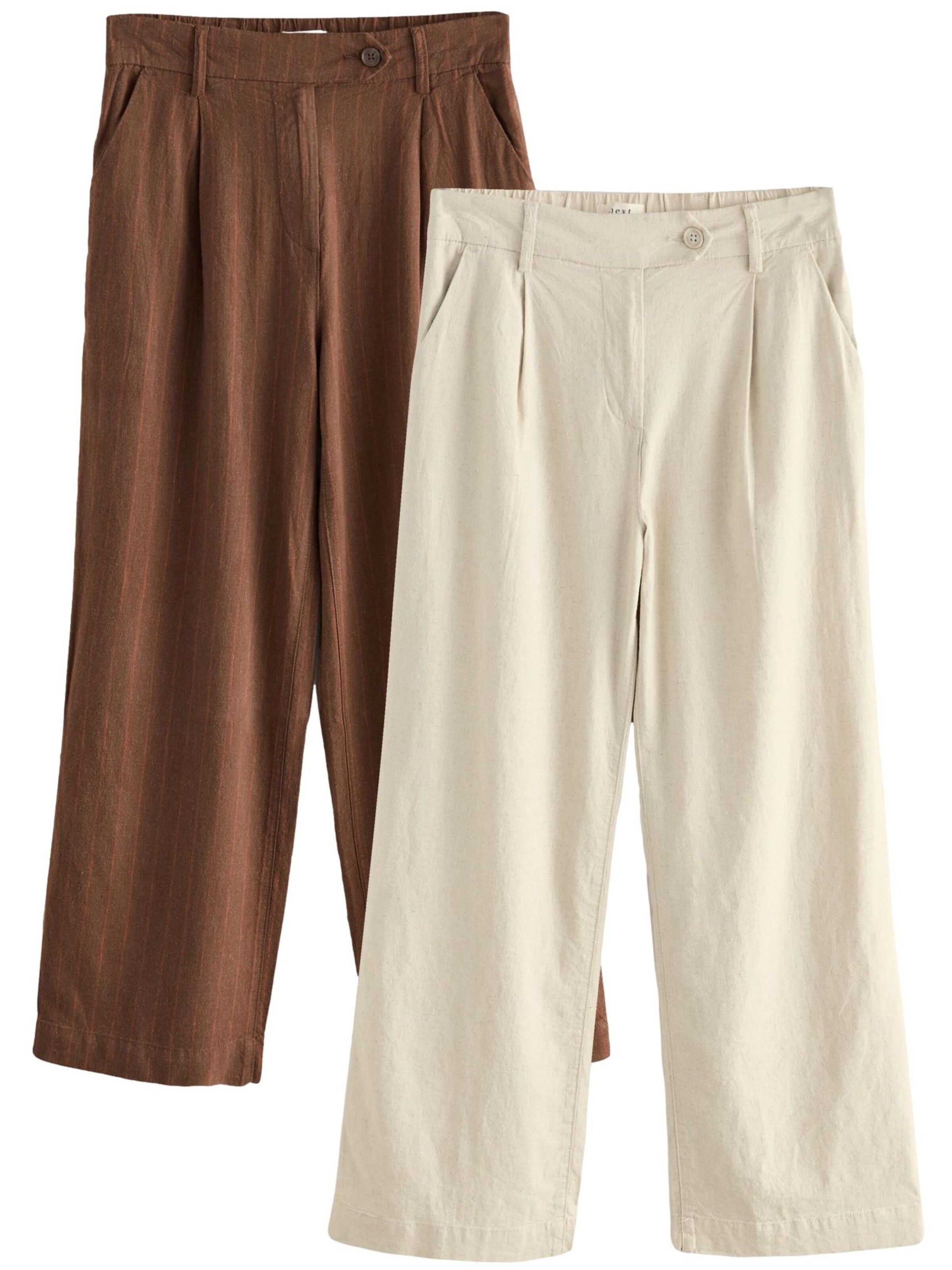 Next tavaline Voltidega püksid, värv beež: eest vaates