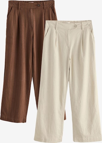 smėlio Next Standartinis Klostuotos kelnės: priekis