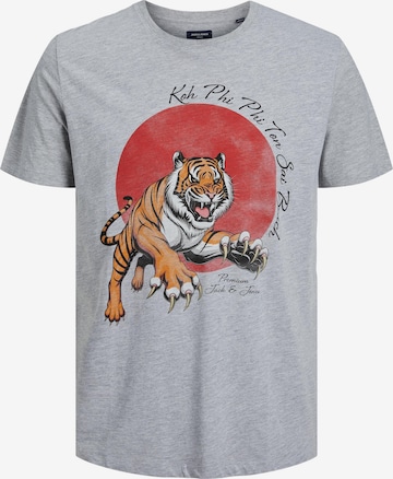 Maglietta 'TIGER' di JACK & JONES in grigio: frontale