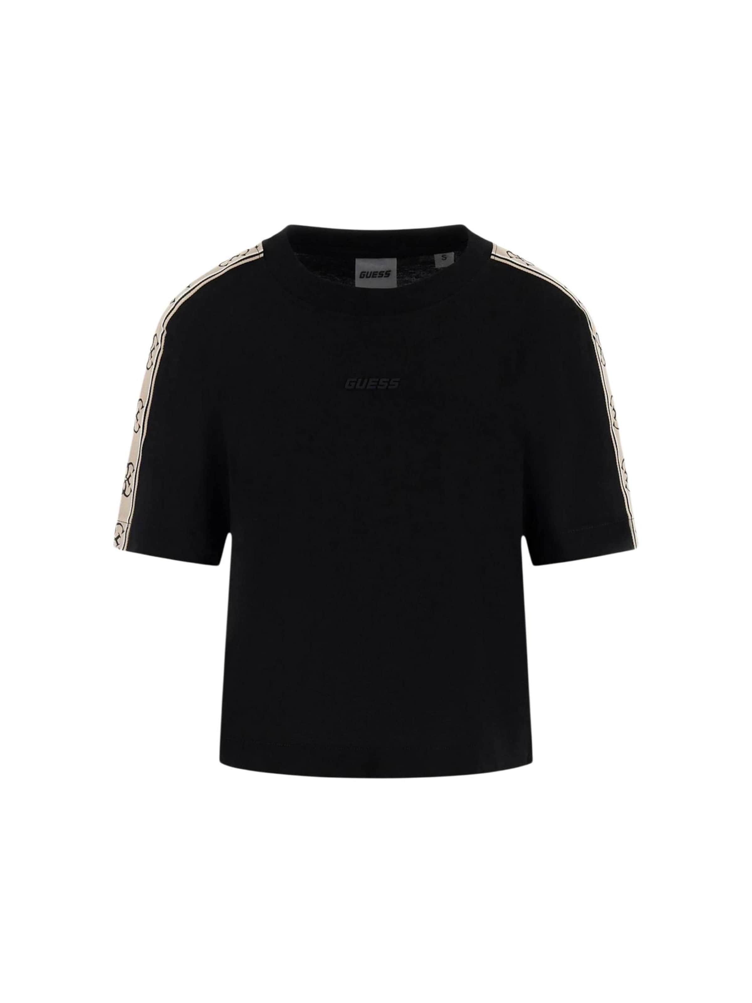 Top 'BRITNEY CROP TEE V3RI08 I3Z14' di GUESS in nero