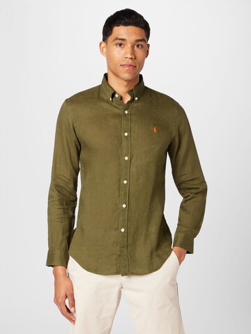 Polo Ralph Lauren Slim Fit Риза в зелено: отпред