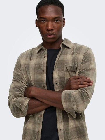 Coupe regular Chemise Only & Sons en marron