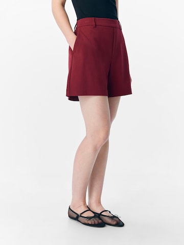 OBJECT Regular Trousers 'OBJLisa' in Red: front