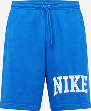 Nike Sportswear Широка кройка Панталон 'CLUB' в синьо: отпред