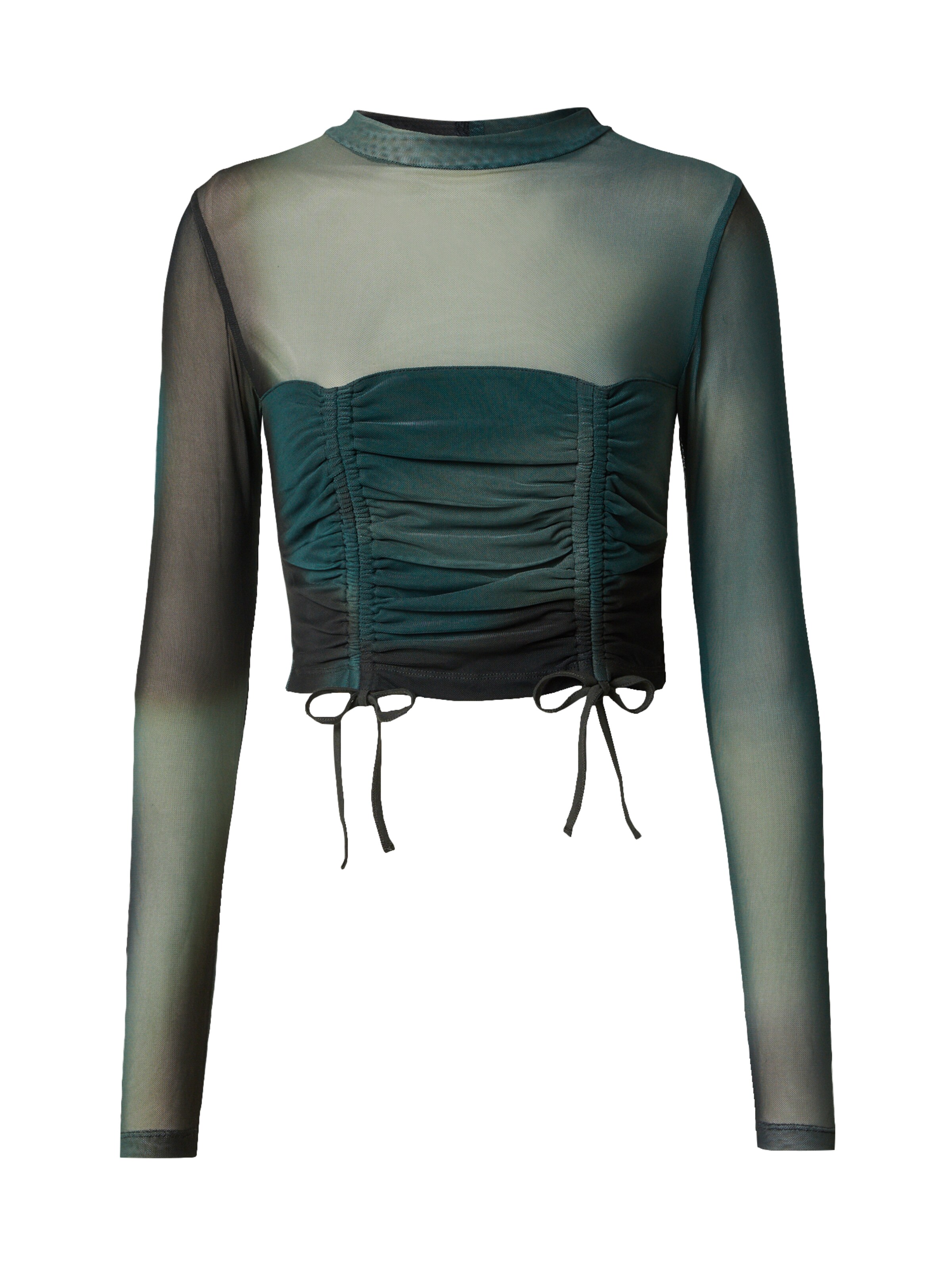 A LOT LESS Тениска 'Perle' в зелено: отпред