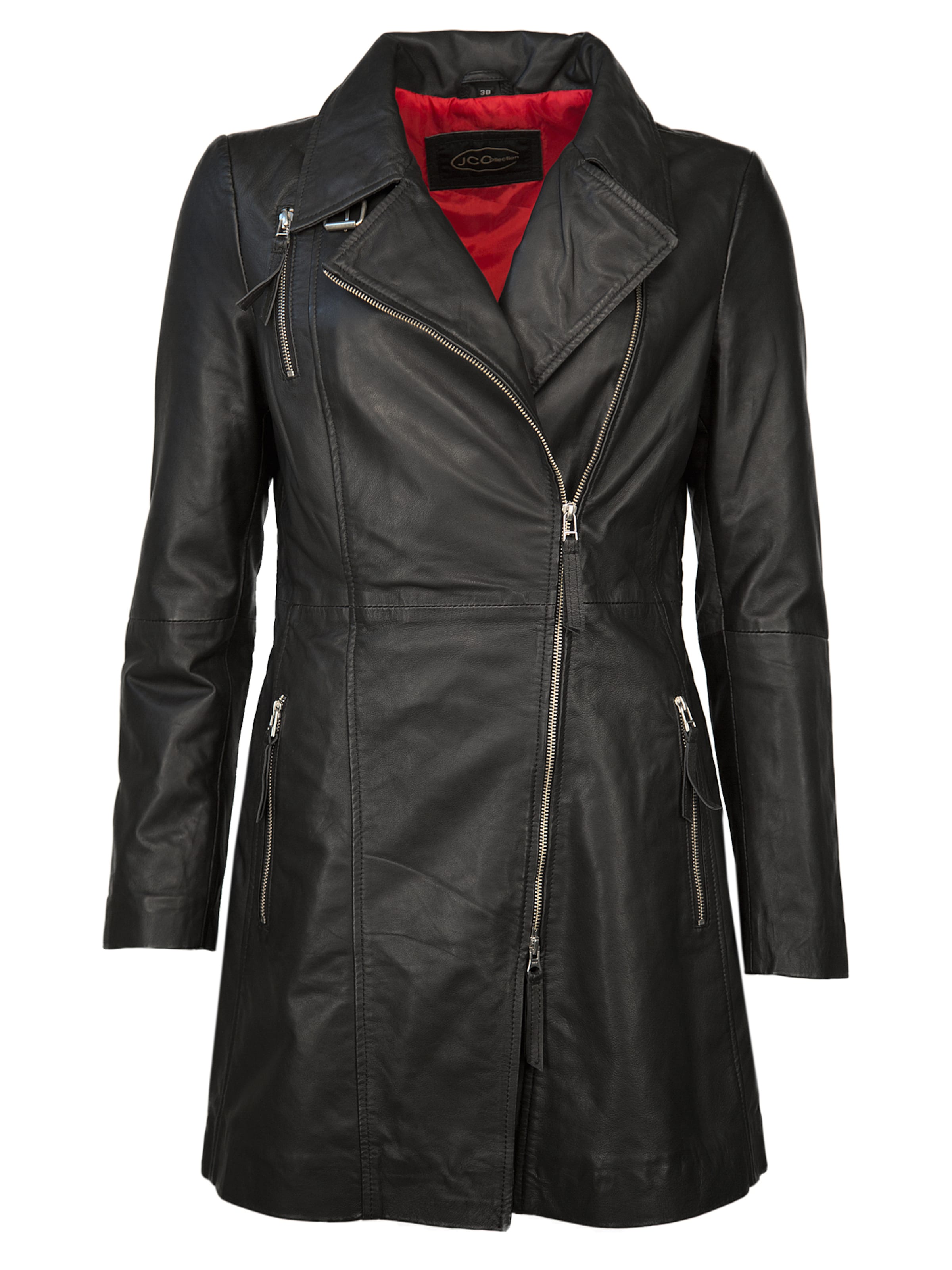 JCC Ledermantel 'MPJ-380' in Schwarz: Vorderseite