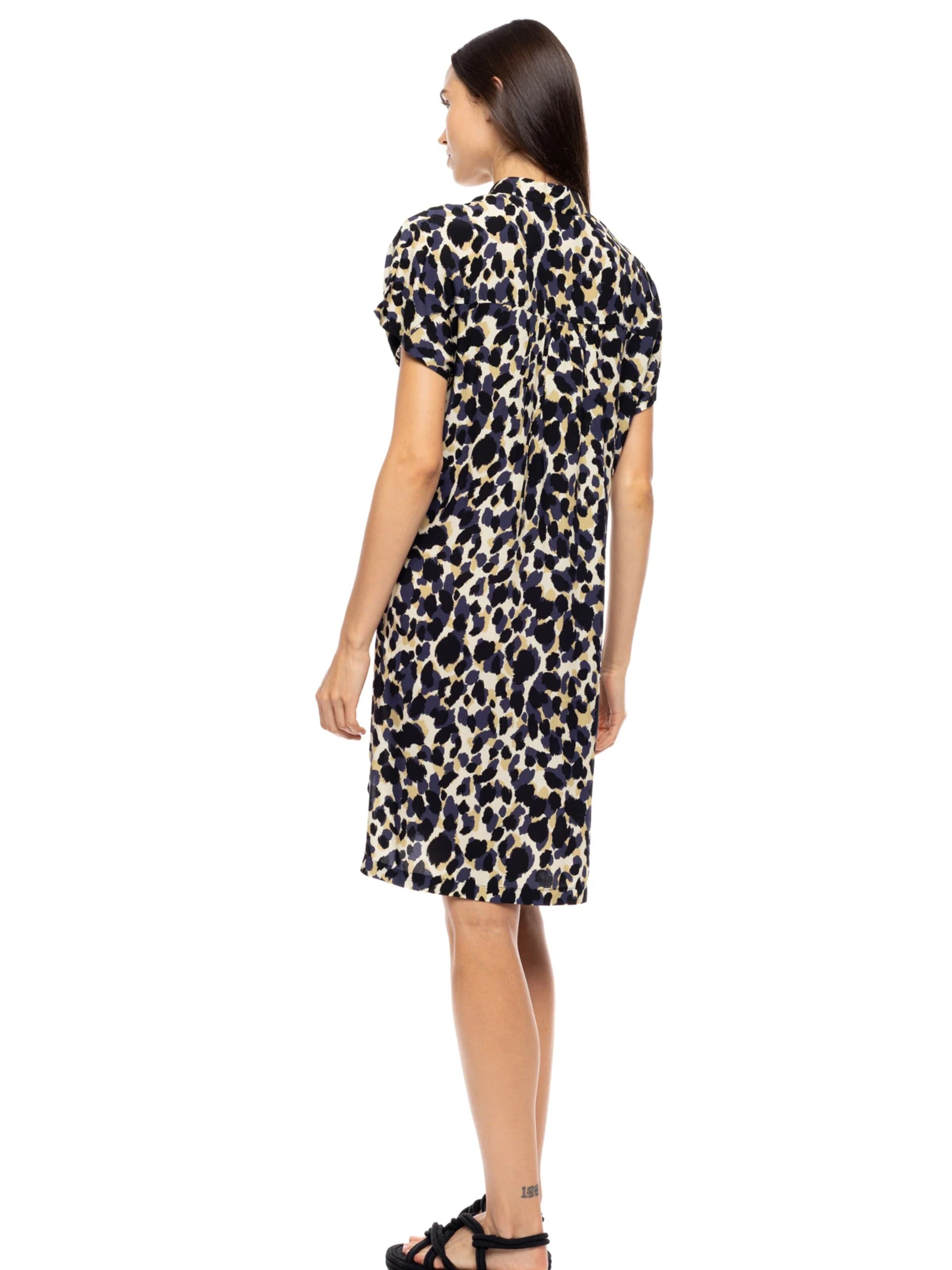 Pink Label Blusenkleid 'BEACHWEAR YELLOW LEOPARD'‌‌‌‌ in Mischfarben