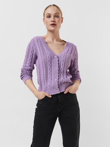 VERO MODA Knit Cardigan 'Malou' in Purple: front