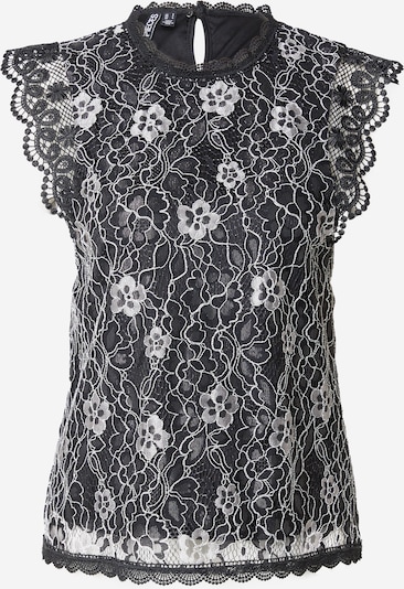 PIECES Blusa 'PCOLLINE' en gris claro / negro / blanco, Vista del producto