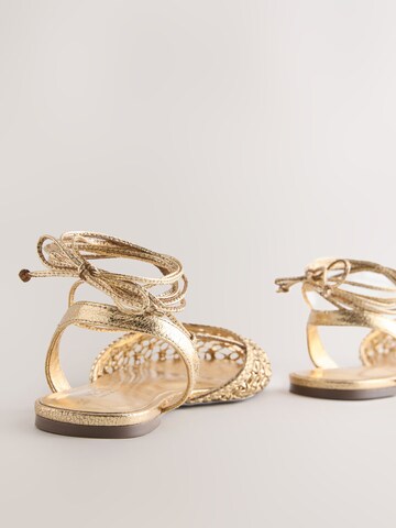 Next Ballerinasko med rem 'Forever Comfort' i guld