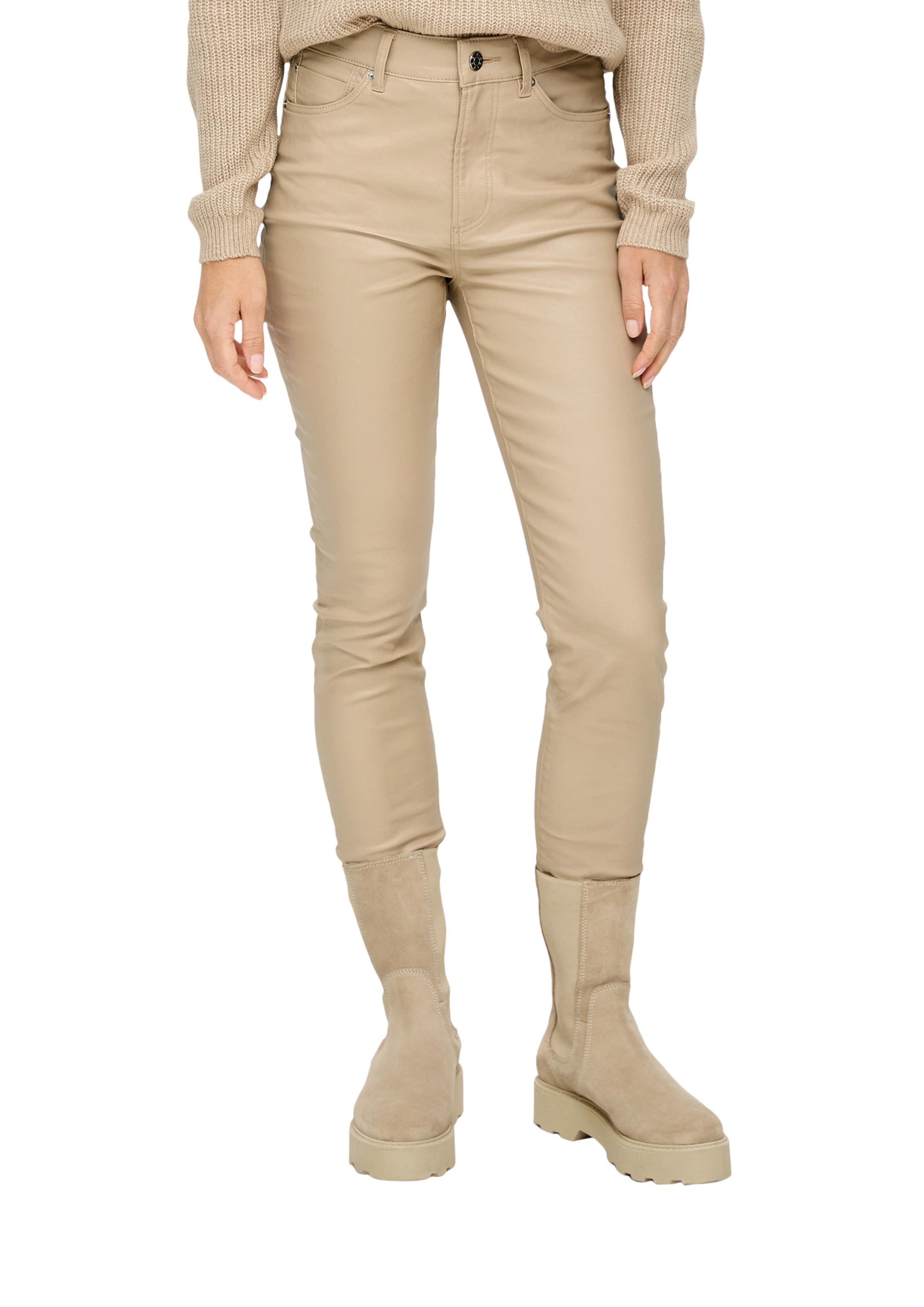 s.Oliver Skinny Jeans 'Izabell' in Beige: voorkant