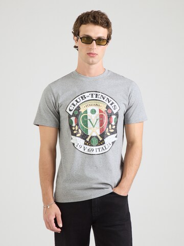 19V69 ITALIA Shirt 'Rafael Big Tennis' in Grijs: voorkant