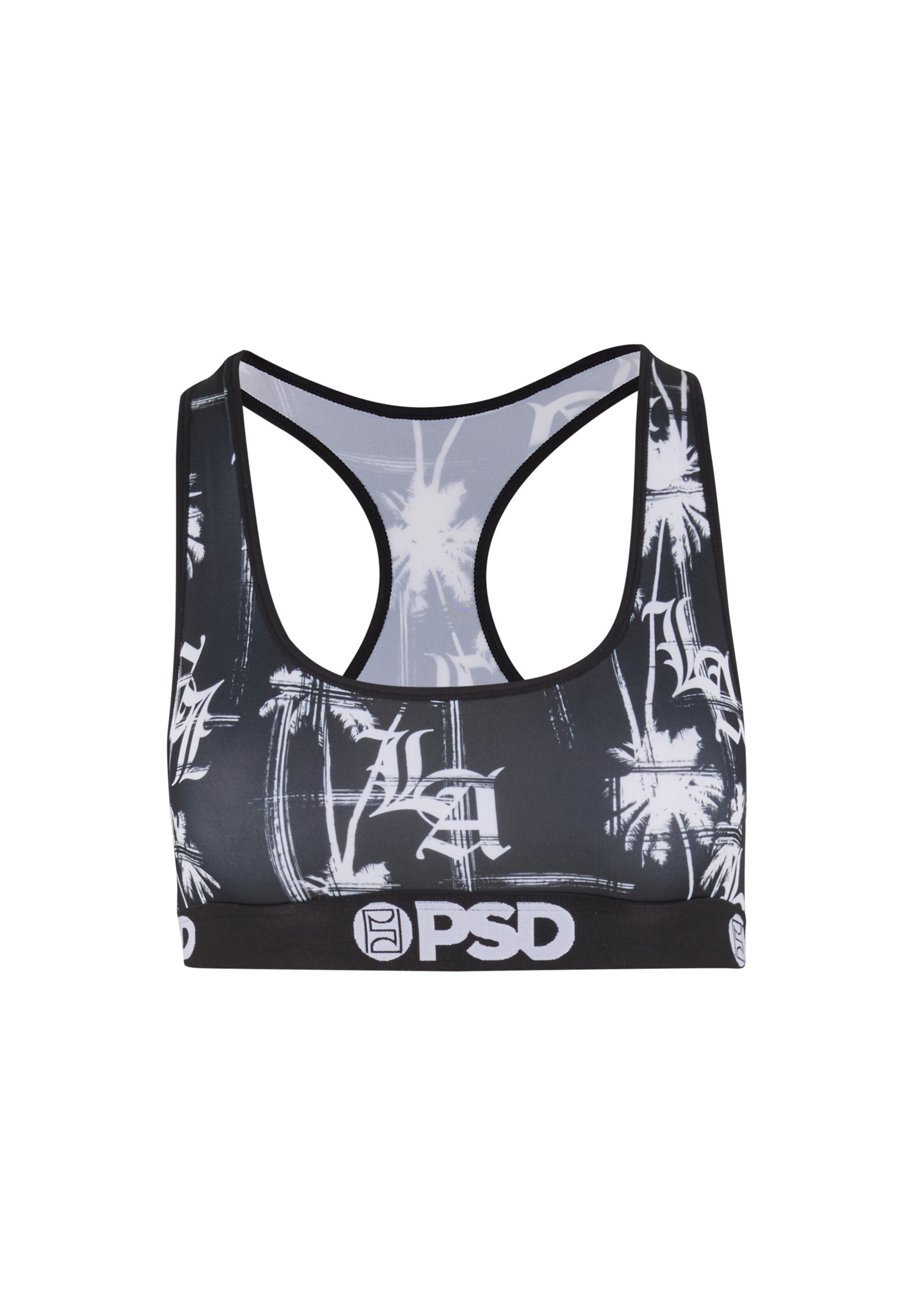 PSD Bralette Bra 'La Palms' in Black: front