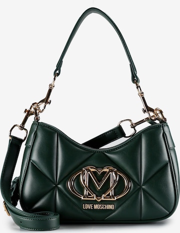 Borsa a spalla 'Embossed' di Love Moschino in verde: frontale