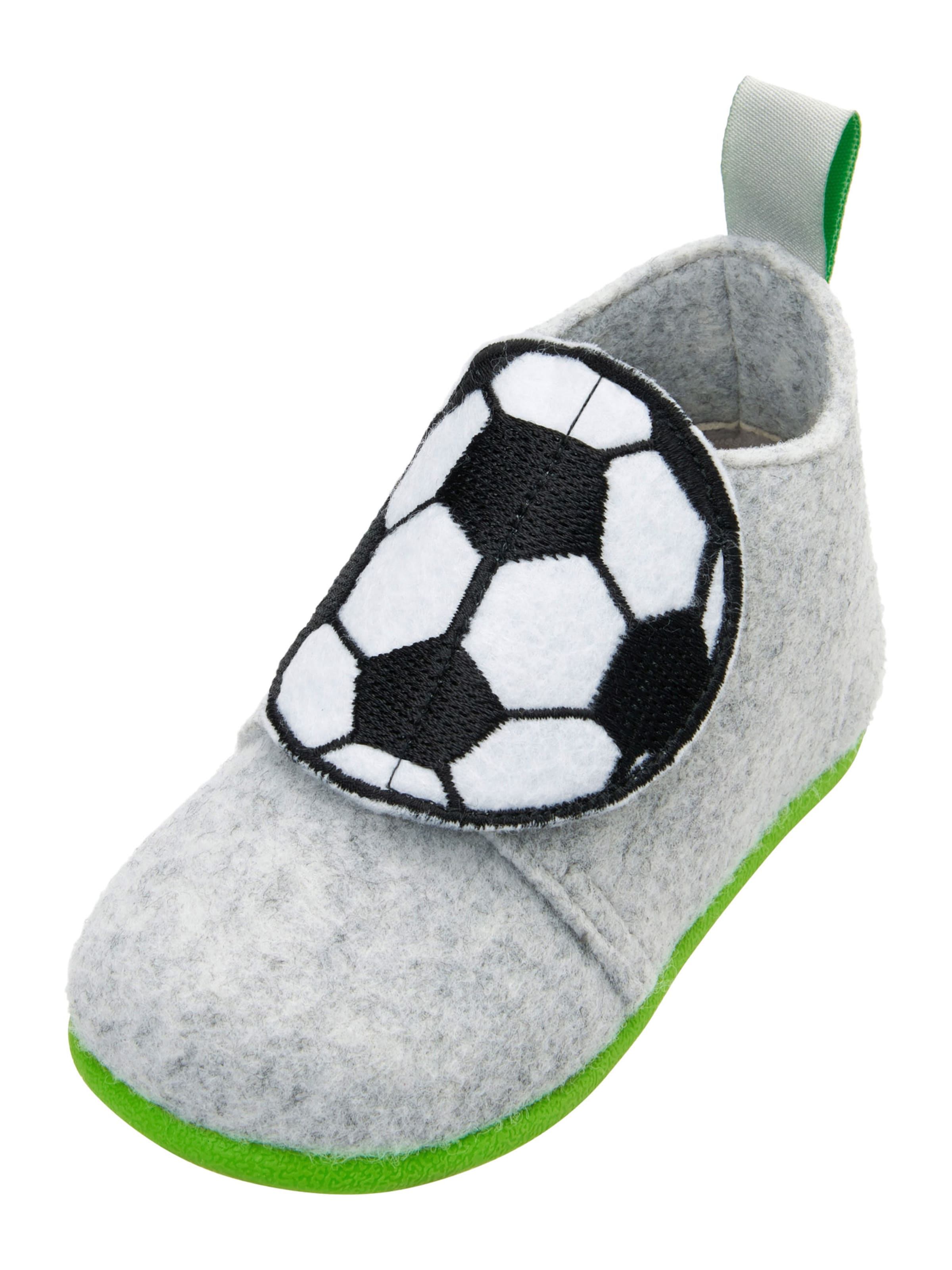 PLAYSHOES Hjemmesko 'Fußball' i grå: forside