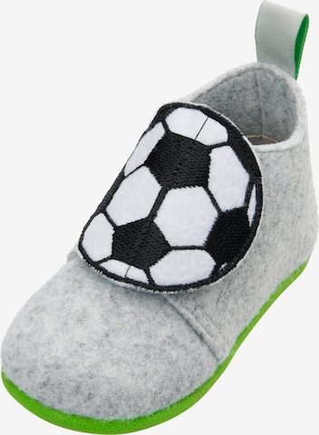 PLAYSHOES - Pantufa 'Fußball' em cinzento: frente