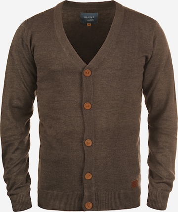 BLEND Knit Cardigan 'Lennard' in Brown: front