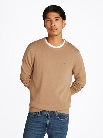 TOMMY HILFIGER Kampsun 'Essential', värv pruun: eest vaates