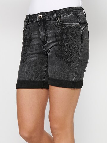 KOROSHI Regular Jeans in Black: front