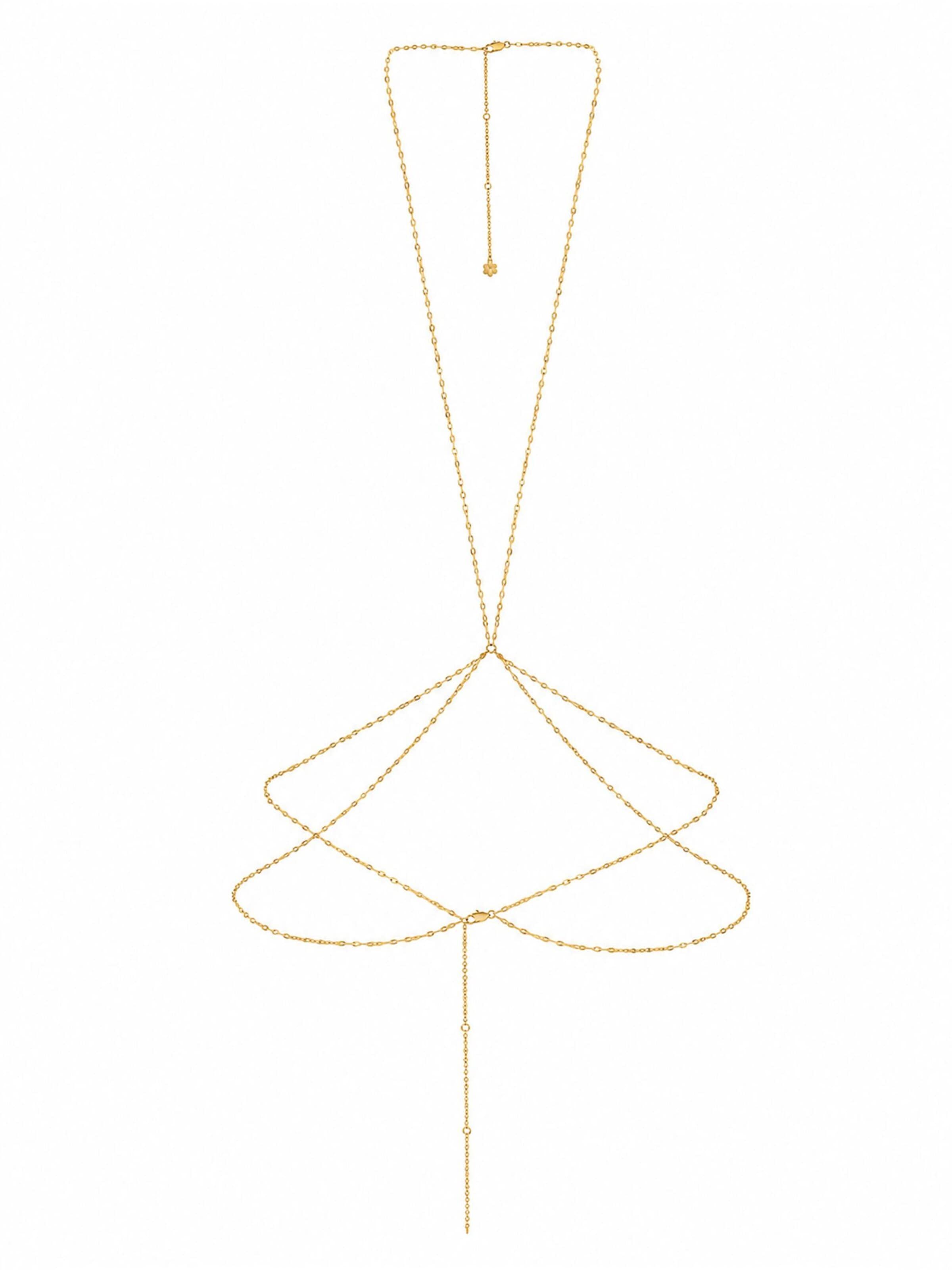 Hey Happiness Ketting 'Layered Rolo' in Goud