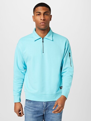 Levi's Skateboarding Sweatshirt 'Skate New Quarter Zip' in Blauw: voorkant