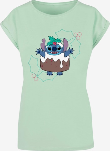 ABSOLUTE CULT T-Shirt 'Lilo And Stitch - Pudding Holly' in Grün: predná strana