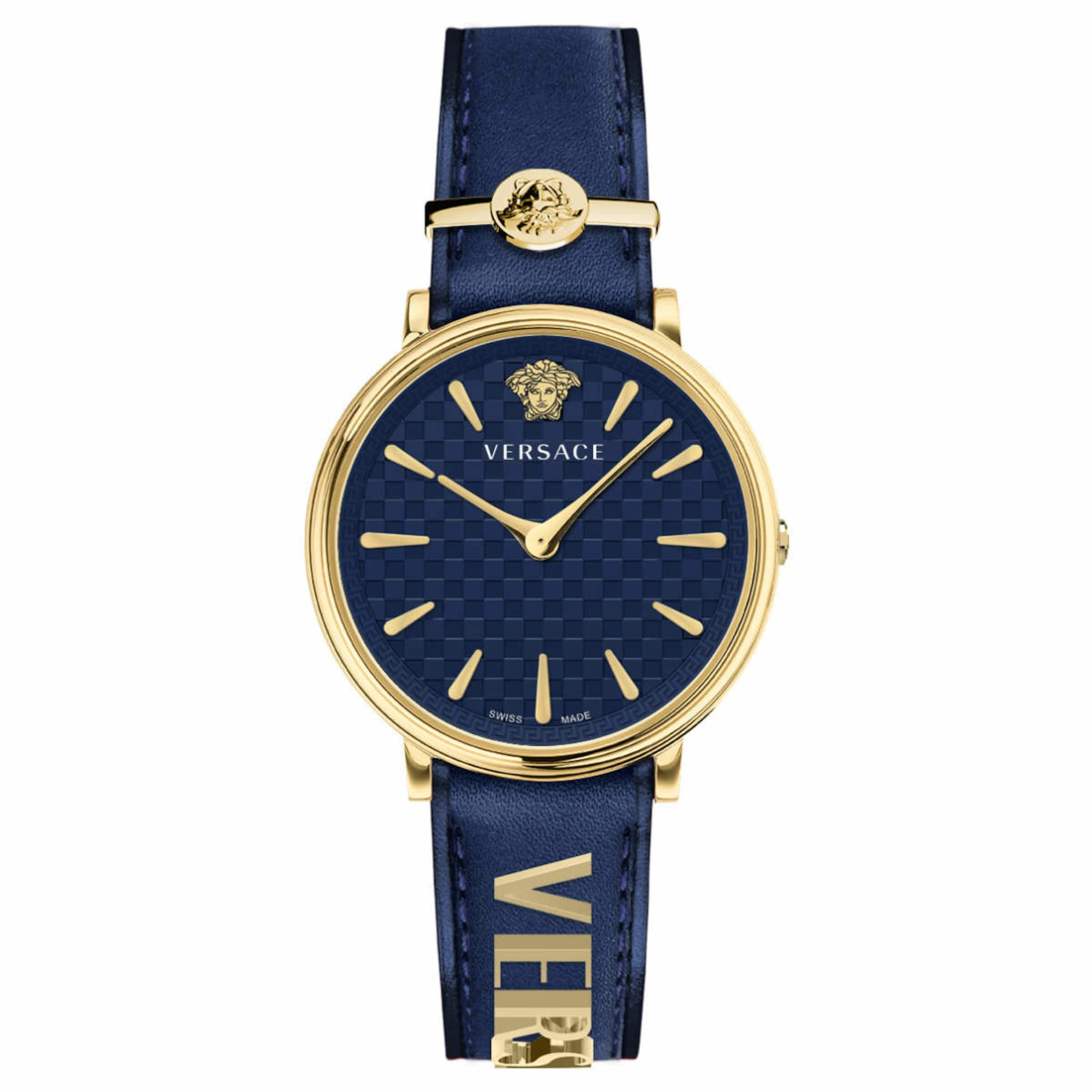 VERSACE Analoog horloge in Blauw: voorkant